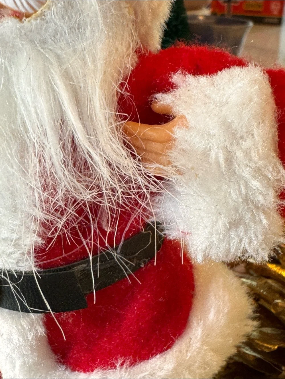 Vintage 1980s 1990s Plastic Face Standing Santa Claus Figurine Holiday Decor